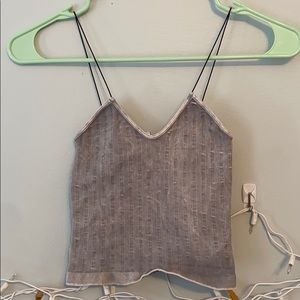 Gray cropped cami top